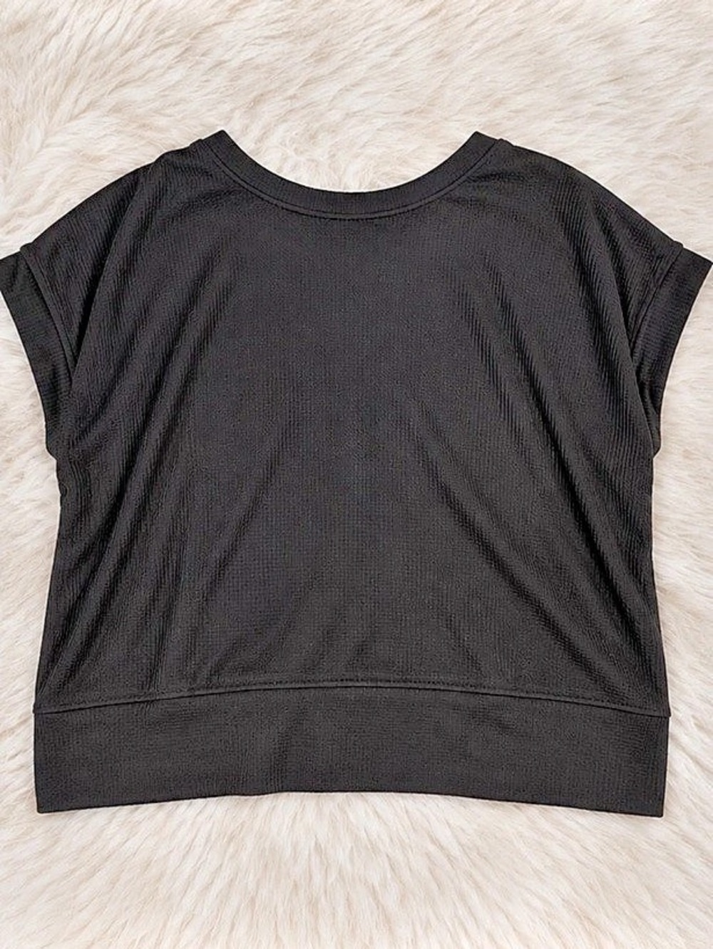 Black Lightweight Knit Sweater Top Open/Back Knot Detail